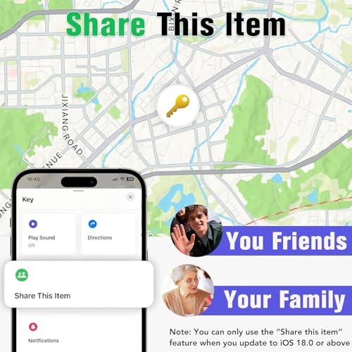 Smart Tracker Tags 4 Pezzi, Funziona con Apple Dov'è (Solo iOS), Localizzatore Bluetooth Trova Oggetti 365 Giorni, Batteria Sostituibile, Impermeabile IP67, Chiavi/Portafoglio/Bagagli/Valigie