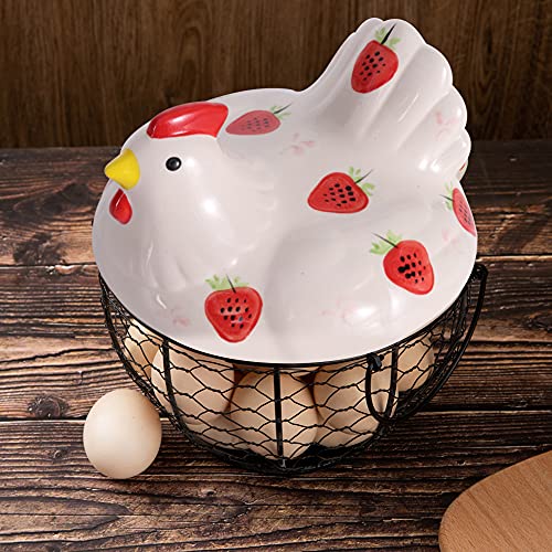 Egg Baskets for Fresh Eggs, Ceramic Chicken fresh Egg Baskets holders