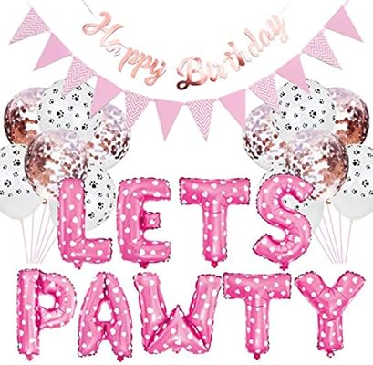 23pcs Pet Party Decoration Kit Dog Paw Print Balloons Foil