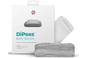 Pet Parents® DiPees® Disposable Belly Bands for Male Dogs + Extendrs®, Dog Wraps, Leak Proof, Up to 83% Plant Based, Premium Disposable Dog Diapers Male (Grey, Small (12-20"), 10ct)