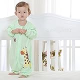 Nine States Baby SleepSack Cotton Wearable Blanket,Sleep Sack with Feet,Detachable Long Sleeves,Green,Medium