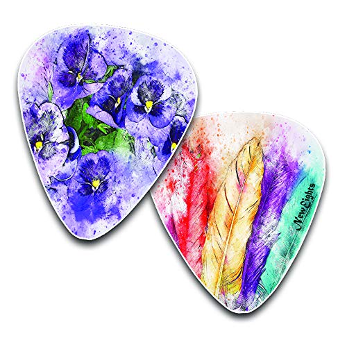 Guitar Picks for Girls (12-Pack) - Colorful Pattern Medium Celluloid Plectrum - Guitar Gifts Stocking Stuffers for Adults Teens Kids Women