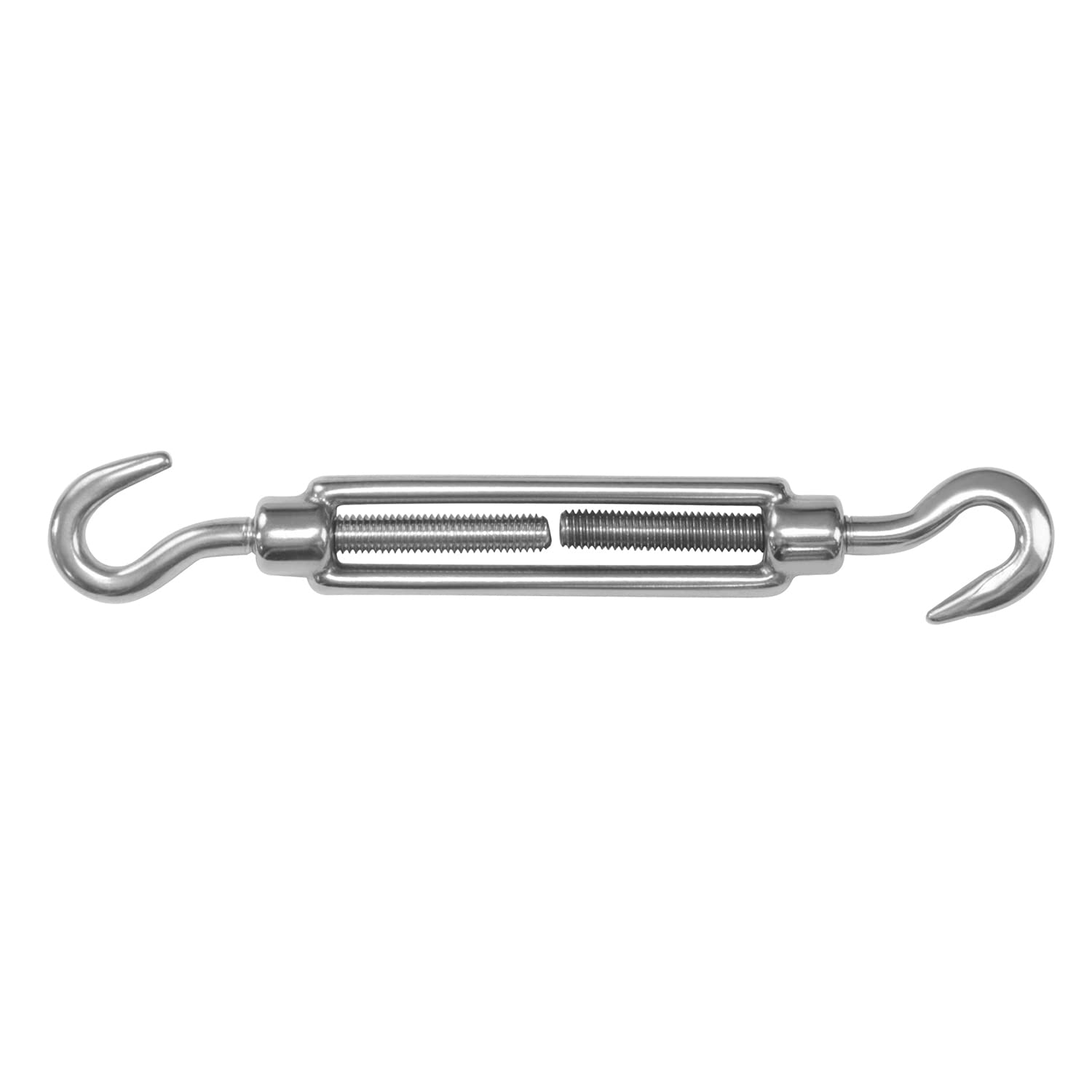 Amig - Double Hook Tensioner with Threaded Body Mod.30120 Stainless Steel - Suitable for Tensioning Metal Cables or Wires, Awnings, Tarpaulins or Candles - Size: Screw M5 x 70mm.