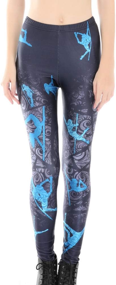 Dongwall 3D digital printing leggings pole dance pants nine points yoga pencil pants 1 S
