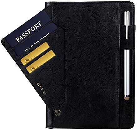For iPad Pro 10.5" Case, Bluwee Premium PU Leather Stand Folio Case Smart Auto Wake/Sleep Cover w/ Rotating Card Slots &amp; Pencil Holder£¨Stylus Pen not included)(Black)
