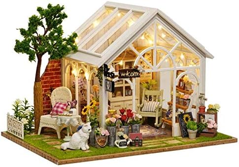 Hnsyds 子供の木製ドールハウスの人形の家の家具のファッションドールハウス