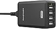 Top Rated USB Charger, RAVPower 40W 4-Port Desktop Charger Mains Plug with iSmart for iPhone, iPad, Samsung Galaxy, Mobile Phones, Tablet and Power Bank -Black