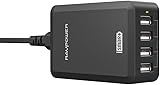 RAVPower 40W 4-Port Desktop USB Charger with iSmart for Mobile Phones, Tablet and Power Bank -Black