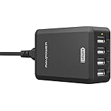 RAVPower 40W 4-Port Desktop USB Charger with iSmart for Mobile Phones, Tablet and Power Bank -Black