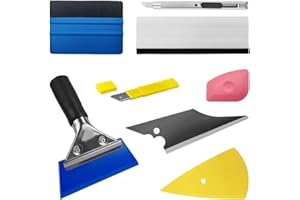 LSKASELUE 8 PCS Vinyl Wrap Tool Kit, Window Tint Tools Include Squeegees Scrapers Cutting Knife Blades, Automotive Window Tin
