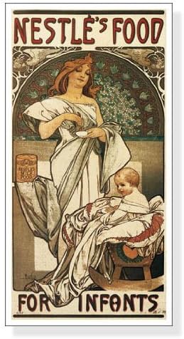 Amazon Co Jp ポスター アルフォンス ミュシャ 幼児のためのネスレフード ホーム キッチン