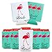 12-Pack Flamingle Bachelorette Party Can Coolers Sleeves - Tropical Bride Tribe Flamingo Neoprene Beer Can Covers for Soda, Beverage - Beach Bachelorette Bridal Shower Wedding Party Supplies Favors
