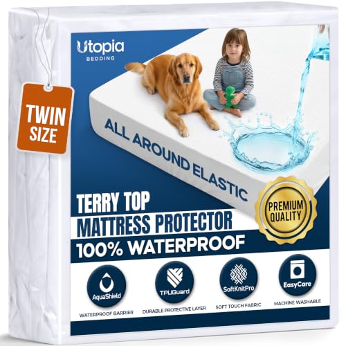 Utopia Bedding Hypoallergener, 100% wasserdichter Matratzenschoner (Doppel)