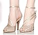 CRC Women's Stylish Peep Toe Skin PU leather/Satin Ballroom Morden Salsa Latin Tango Party Wedding Professional Dance Sandals