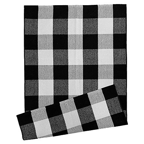 Wininplus Buffalo Plaid Check Rug 27.5 x 43 Inch Washable Cotton