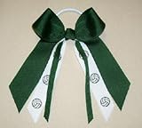 Volleyball Hair Bow - Made in the USA, Available in Many Colors, White Pony Bands