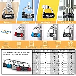 Gym Locker Lock,5 Letter Word Lock,5 Digit