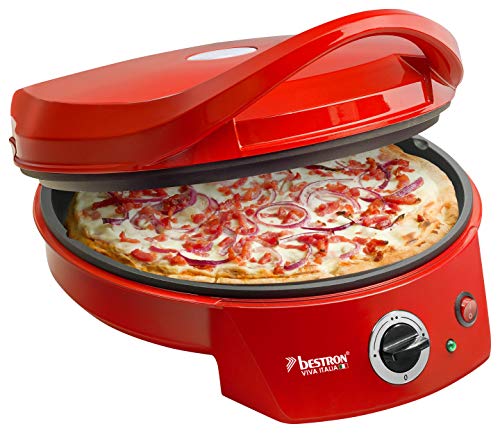 Bestron APZ400 elektrische pizzaoven, grill met boven- en onderwarmte, pizzagrill tot max. 180 ° C, 1800W, rood, 37,5x31x16 - Afbeelding 4