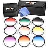 77mm filter, K&F Concept 9pcs 77mm Slim Graduated Color Lens Filter Set graduated neutral density filter lens filter kit for Canon Nikon Digital Camera Lens + Filter Pouch + Cleaning Cloth