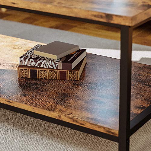 IRONCK Industrial Coffee Table for Living Room, with 1.58” Thicker