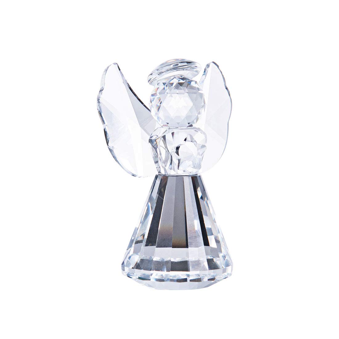 LONGWIN Crystal Angel Figurine Christmas Decorative Glass Ornaments Collecible Gift Idea