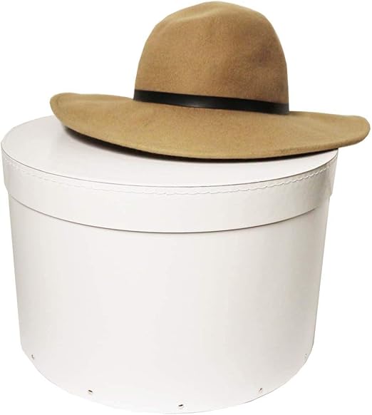 Caja de sombrero, madera, Blanco, Large (D36 x H23cm): Amazon.es: Hogar