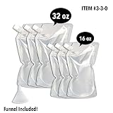Concealable And Reusable Cruise Flask Kit - Sneak Alcohol Anywhere - 3 x 32 oz + 3 x 16 oz + 1 funnel