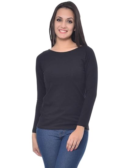 Womens's Cotton Spandex Top(Black, XS-4XL)