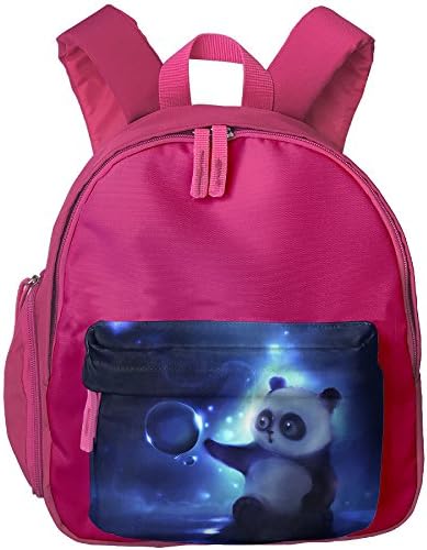 Panda Play With Ball Kid's Shoulder Backpack Satchel For Teens Boys Girls Students Pink