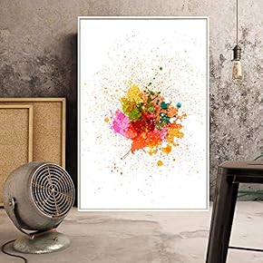 Floating Framed Canvas Wall Art for Living Room, Bedroom Splash Ink Canvas Prints for Home Decoration Ready to Hang - 16x24 inches