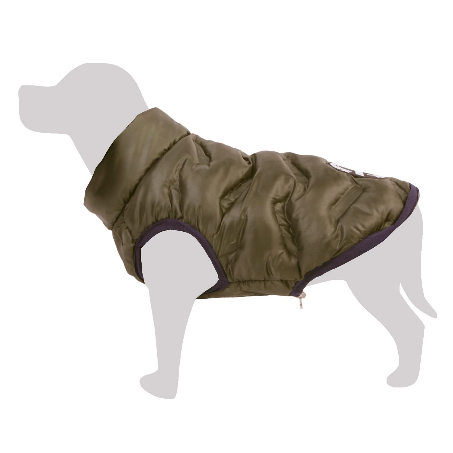 Arquivet Newfoundland Green-Grey Reversible Padded Vest - S/25cm - Dog Clothes - Helps Protect Them From The Cold - Coats, Sweaters, Sweaters, Jackets, Spells, Raincoats & More