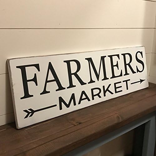Farmers Market Rustic Sign / Kitchen Sign / Market Sign / Distressed Wood Sign / Farmhouse Decor / Rustic Hand Painted Sign / Fixer-Upper