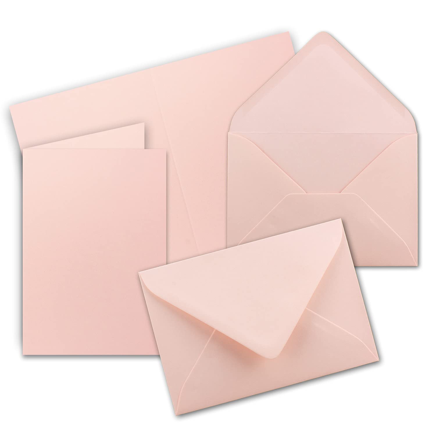 Folding cards A6 - C6 Gummed Edges without Box 20 Karten-Sets pink