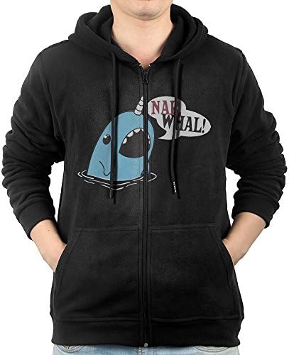 Akagopstore Casual Mens Narwhal Coolest Animal Full-Zip Sweatshirt Hoodie Jacket Small