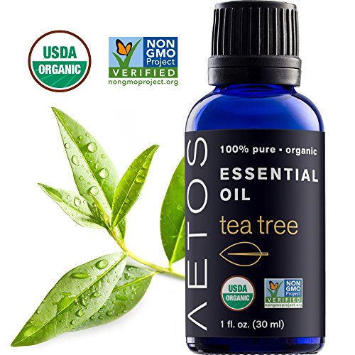 Aetos Organic Tea Tree Oil, USDA Certified Organic Essential Oils, Non GMO, 100% Pure, Natural, Therapeutic Grade Essential Oil, Best Aromatherapy Scented-Oils for Home, Office, Personal Use - 1 Oz (Best Home Cure For Earache)