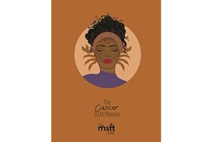 Practical Cancer 2024 Calendar & Planner - Zodiac Astrology Weekly & Monthly Minimalist Agenda with Hand Drawn Cover and Zodi