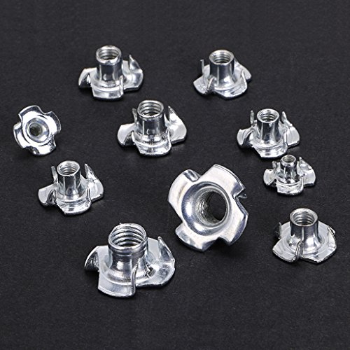 image for OwnMy T-Nuts 90Pcs Zinc Plated Steel Blind Nuts Four Claws Nut Threade