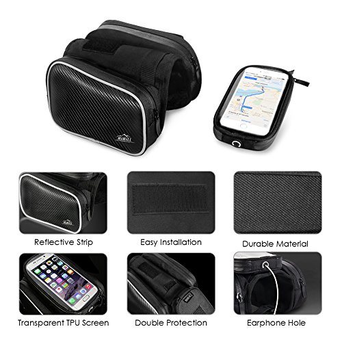 image for HiHiLL Bicycle Bag, Bike Bag, Bicycle Tube Bag, Bike Phone Bag, Bicycl