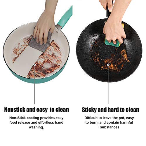 Cook Code 12 Piece NonStick Ceramic Kitchen Cookware Set, Ceramic Pots