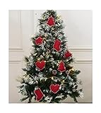 HUAN XUN Christmas Tree Ornaments Stocking Decorations - 8pcs Christmas Stocking Tree Heart Star Holiday Party Decor