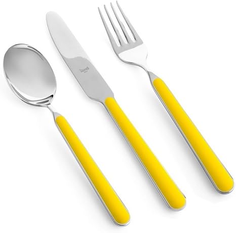Amazon Mepra Fantasiaカトラリー 3本セット イエロー イタリア製 カトラリーアソートセット オンライン通販