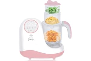 HOMIA Baby Food Maker Chopper Grinder - Mills and Steamer 8 in 1 Processor for Toddlers - Steam, Blend, Chop, Disinfect, Clean, 20 Oz Tritan Stirring Cup, Touch Control Panel, Auto Shut-Off, 110V Only