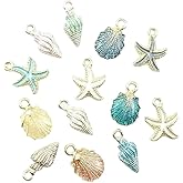 Zhuluck 20pcs Multicolour Mixed Alloy Metal Shell Pendant Conch starfish Charms for Jewelry Making Fit DIY Handmade Earring Necklace Beading and Jewelry Making Charms