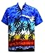 La Leela Hawaiian Shirt For Men Short Sleeve Front-Pocket Palm Tree Print Orange