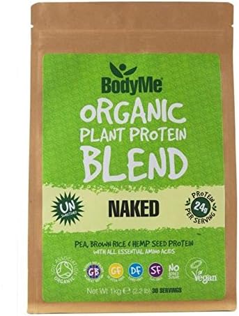BodyMe Organic Vegan Protein Powder Blend, Naked/Natural - 1kg (2.2lbs)