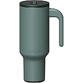 Zylo 40oz Stainless Steel Water Bottle with Leak-Proof Straw Lid & Open Handle - Insulated Tumbler, Wrinkle-Resistant Straw, BPA-Free - 12hr Hot/24hr Cold for Travel & Daily Use - Sagebrush Green
