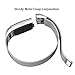 Maledan for Fitbit Charge 2 Bands, Stainless Steel Milanese Loop Metal Replacement Accessories Bracelet Strap with Magnet Lock for Fitbit Charge 2 HR, Silver, Small