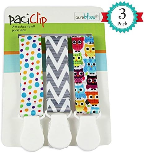 Pacifier Clips for Baby | Set of 3 | Universal Design Fits All Pacifier Styles for girls and boys