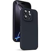 Supdeal Liquid Silicone Case for iPhone 16 Pro Max - [Camera All-Round Protection] [Soft Microfiber Lining Anti-Scratch] 4 Layer Full Covered Shockproof Gel Rubber Phone Case Cover, 6.9", Black
