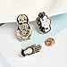 Cartoon Skull Women Brooches Collar Pins Set Enamel Button Black Totem Bound For Jacket Shirt